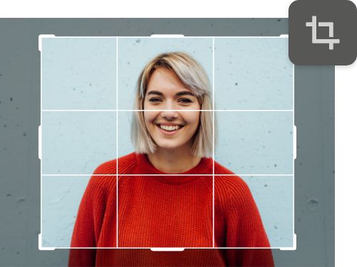 An example photo of a person being cropped using the Crop tool.