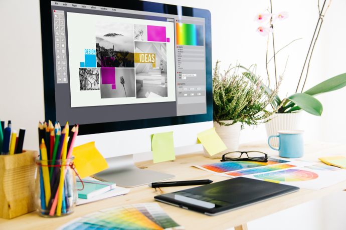 un espace de travail pour le graphisme