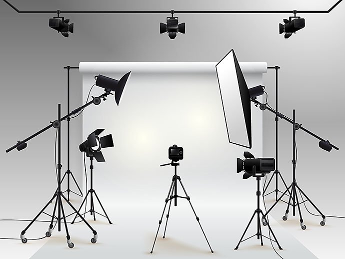 photography-studio-vector-photo-studio-white-blank-background-with-soft-box-light-camera-tripod-and-backdrop-vector-illustration-isolated-on-white-background