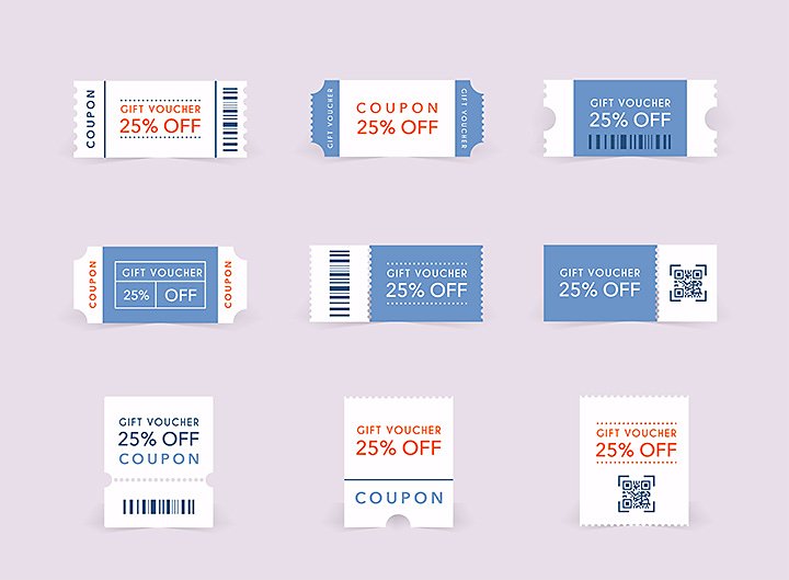 Examples of coupons in A10 format