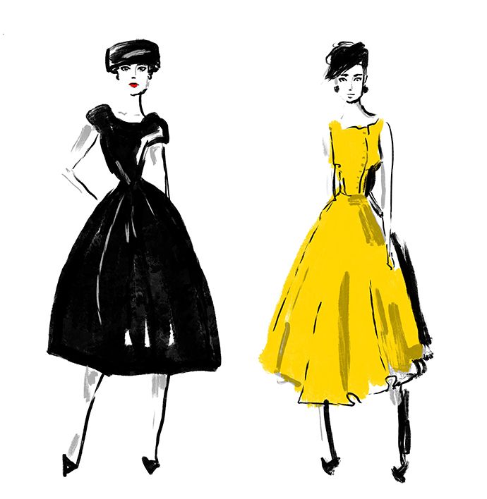 Fashion Drawings of Dresses and Gowns