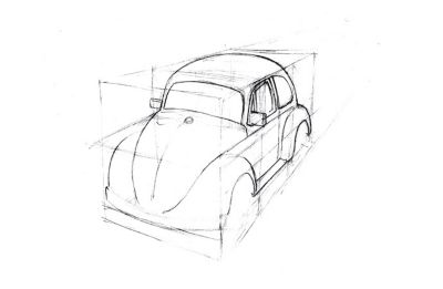 Чертеж каркаса автомобиля VW Beetle