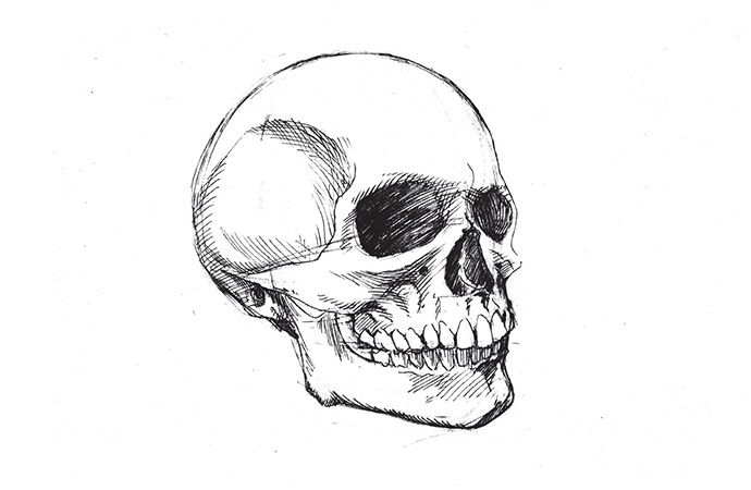 how to draw a realistic skull on fire