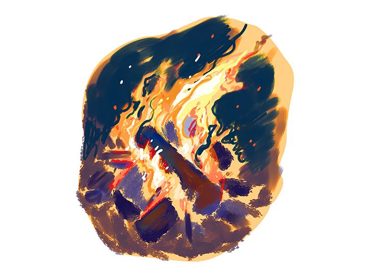 realistic fire drawing color