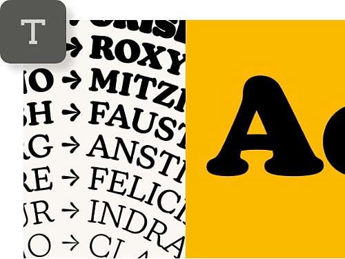 Examples of different fonts available in Adobe Photoshop.