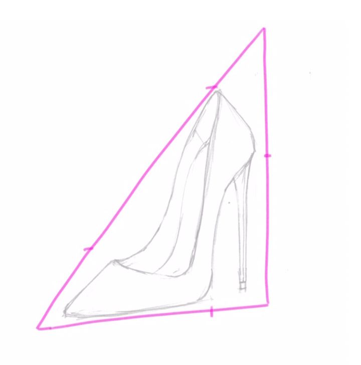 how to draw heels step by step