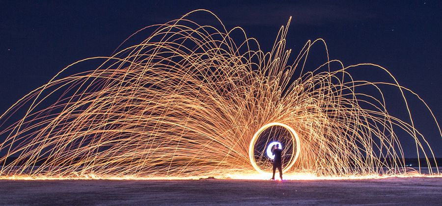 night light painting photography