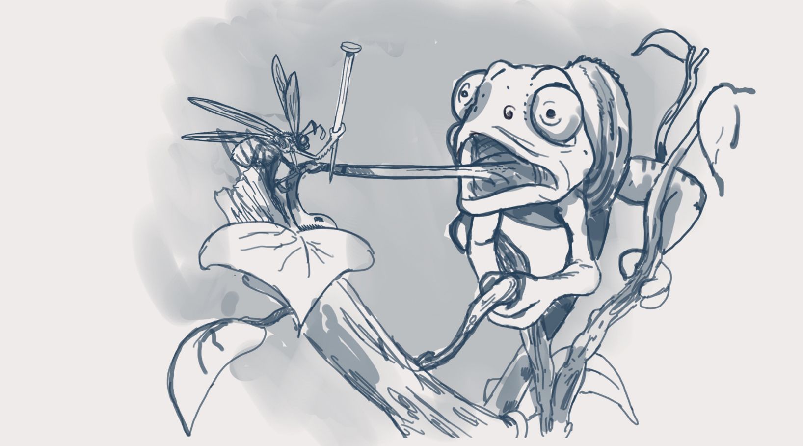 Sketch of Iguana created in Photoshop