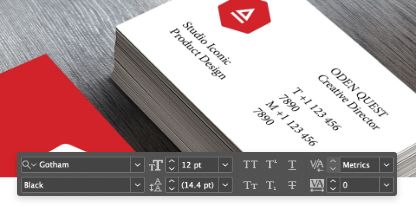 The Adobe InDesign format text interface