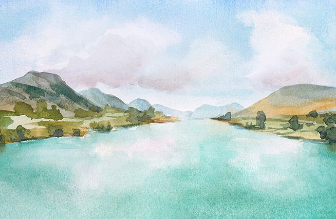 Réussir un paysage aquarelle en 4 étapes clés - Mes carnets d'aquarelle