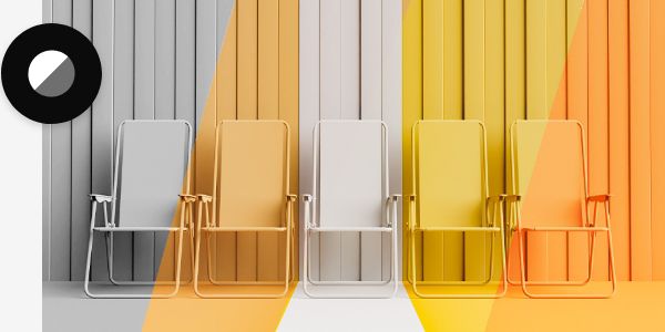 An image of chairs that has been edited using adjustment layers.