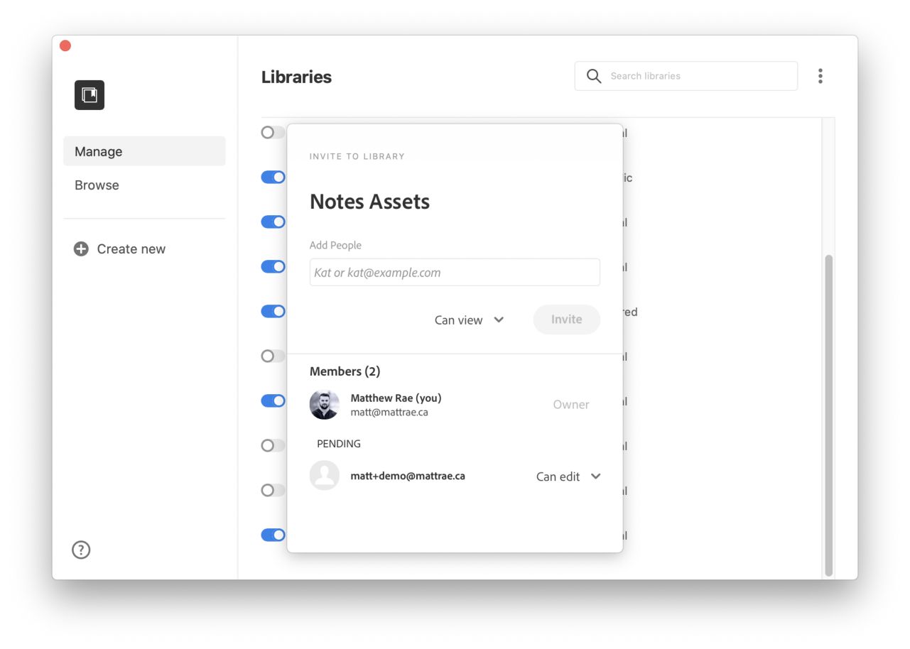 Browse tab in the library management interface