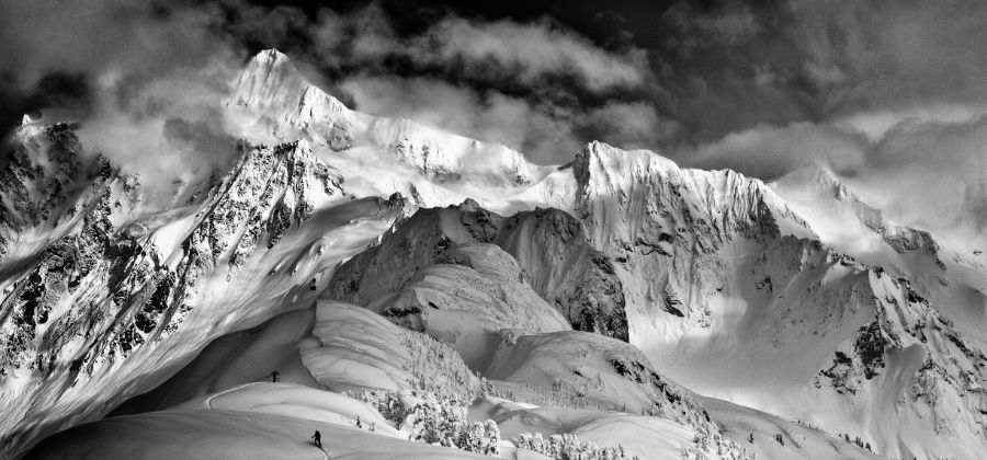 black and white snow photography