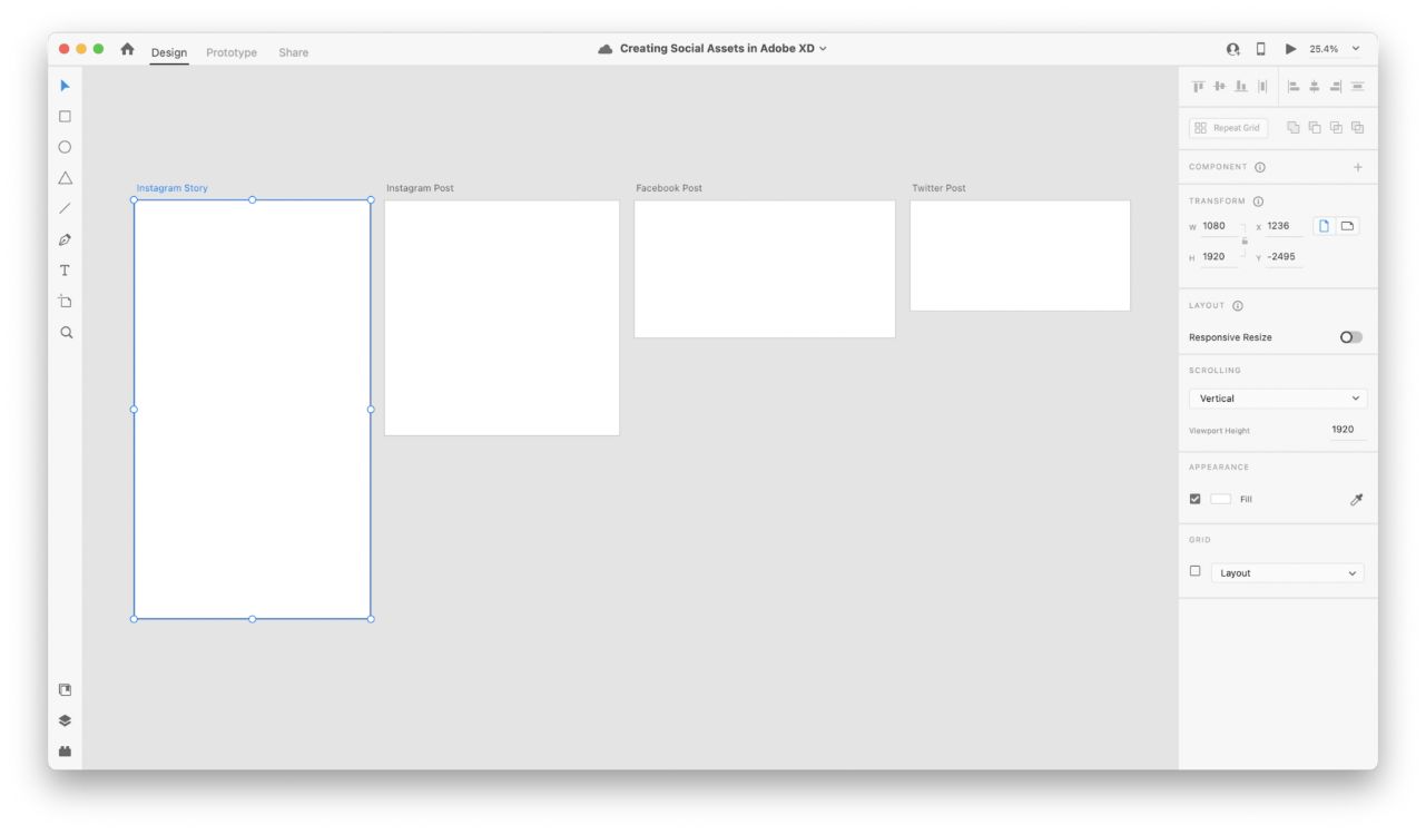 Social Media artboard presets