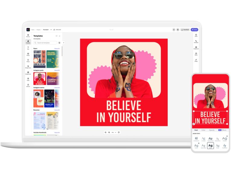Social media posts made with Adobe Express.