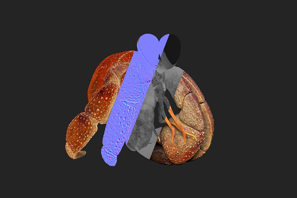 3D rendering of crab with 3D paint 