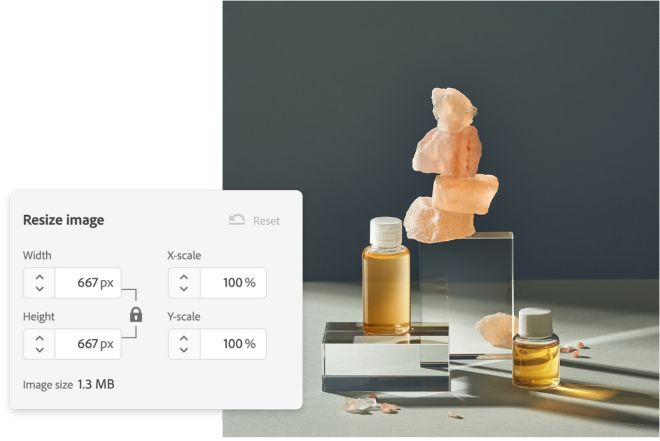 Essential oils display shot cropping for Instagram
