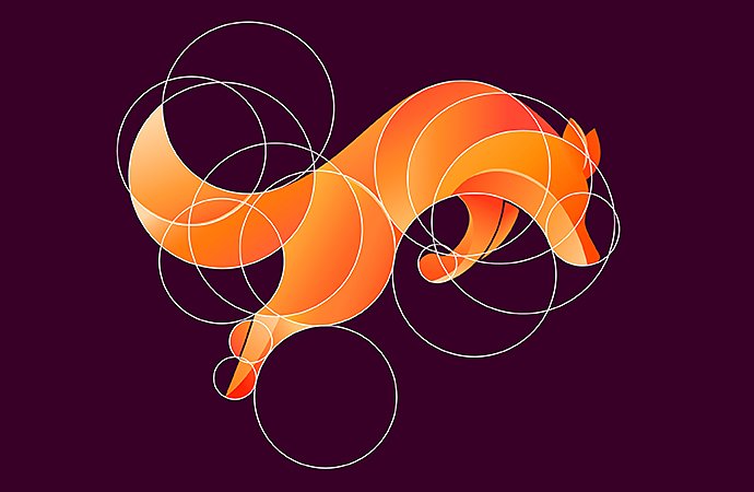 Drawing of a fox that utilizes the golden ratio