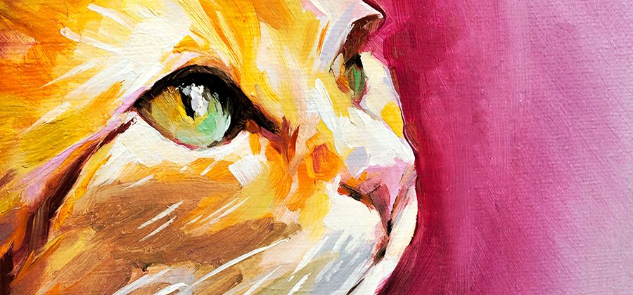 激安正規 猫カラフルアート絵画本物- 猫カラフルアート絵画本物 猫