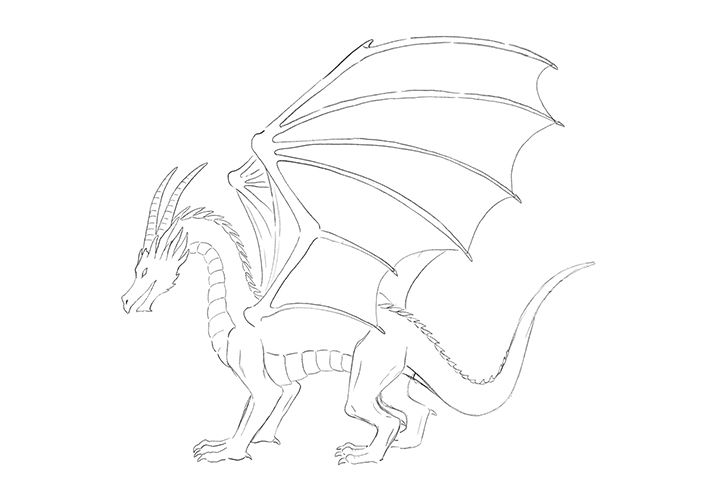 Easy How to Draw a Dragon Tutorial Video, Dragon Coloring Pages