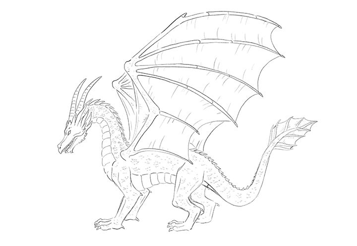 Easy How to Draw a Dragon Tutorial Video, Dragon Coloring Pages