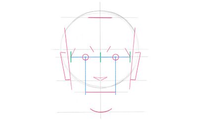 Как нарисовать голову окружностями