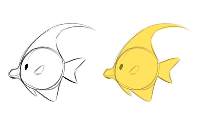 Drawing a Cartoon Fish with Easy Sketching Instructions - How to