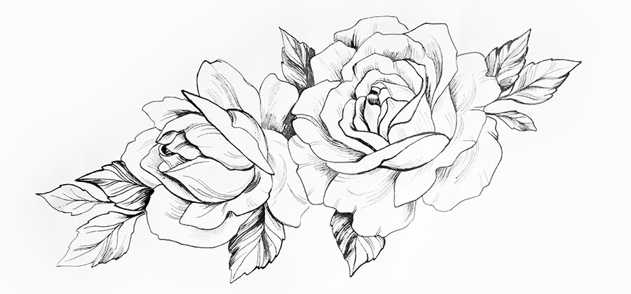 dessins simples de roses au crayon