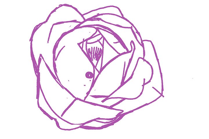 How to draw a rose - Gathered