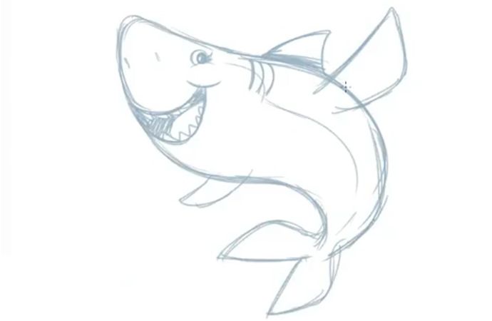 simple shark drawing