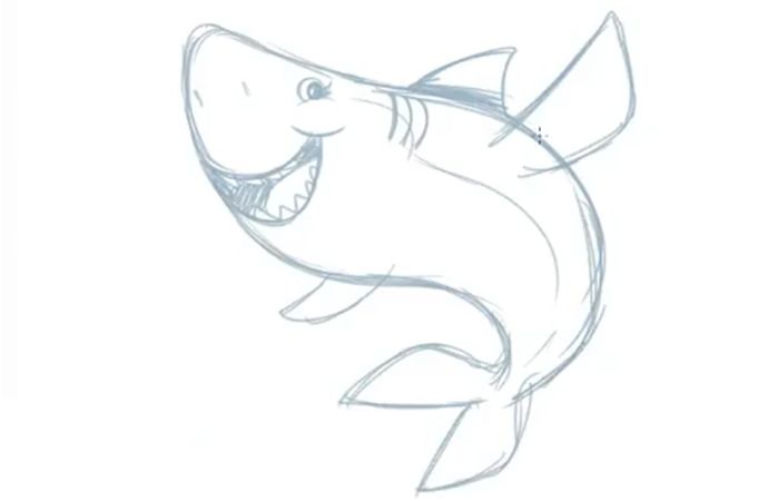 simple shark sketch