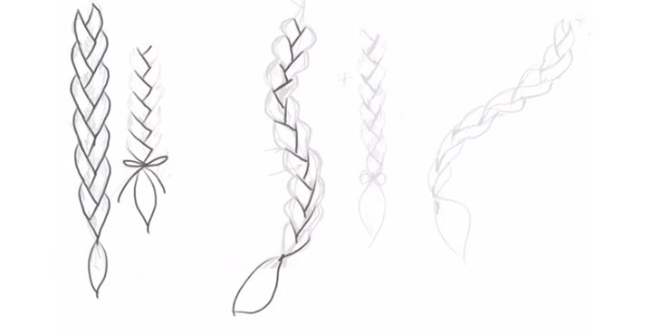 how to draw a french braid