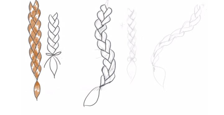 how to draw a girl with a braid step by step