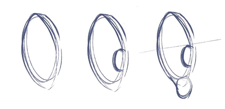 how to draw ears step by step