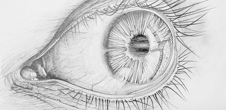 Drawing of a realistic eye