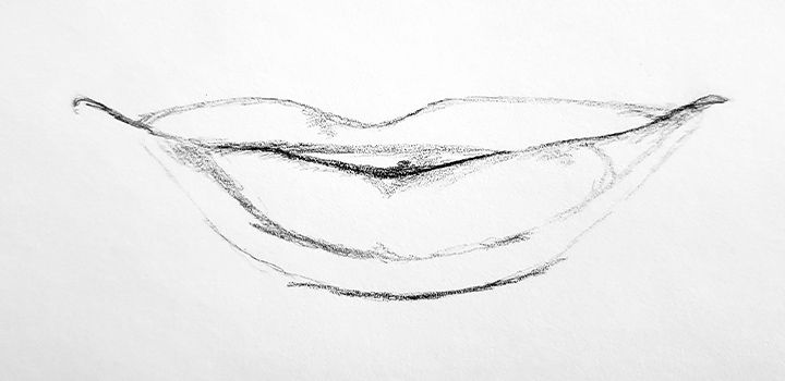 how to draw smiling lips step by step