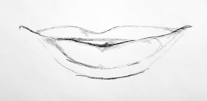 how to draw lips with pencil