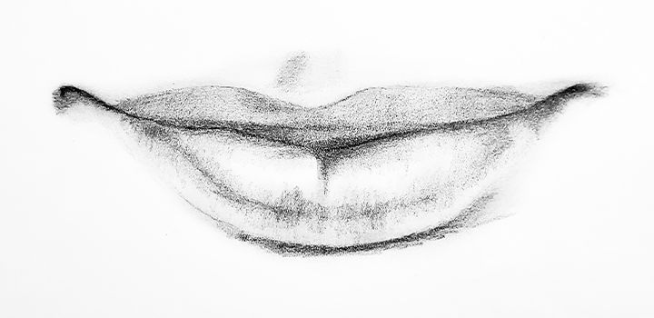 Lips store pencil drawing