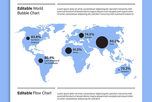 Map infographic design template for Adobe Illustrator 