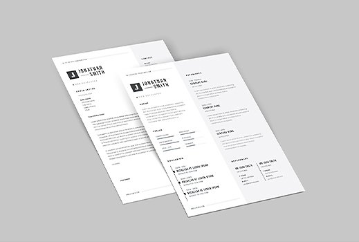 Resume design template for Adobe Illustrator