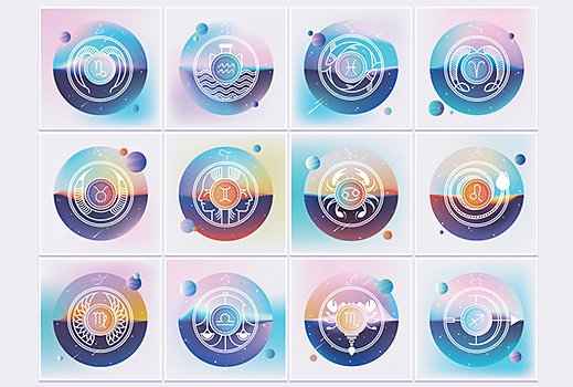 Collage of various logo design templates for Adobe Illustrator