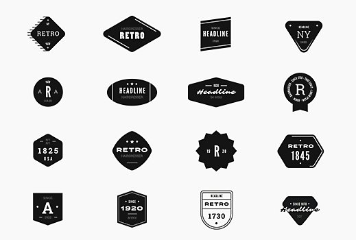 Collage of various logo design templates for Adobe Illustrator