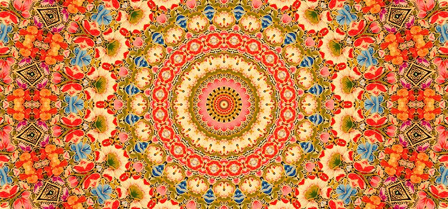 The center of a colourful mandala