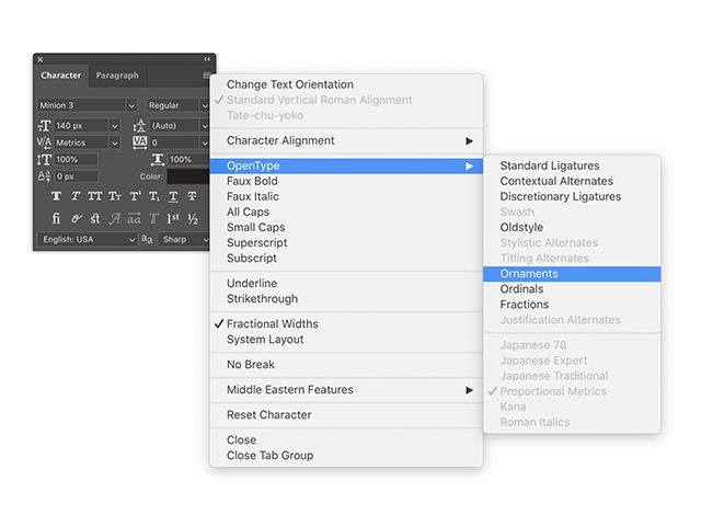OpenType and Adobe applications