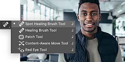 The Adobe Photoshop Spot Healing Brush interface