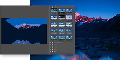 The Adobe Photoshop creative filter interface