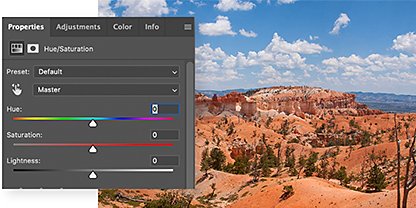 The Adobe Photoshop Hue/Saturation interface