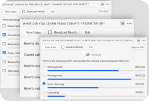 Enquêtes dans les formations virtuelles en direct