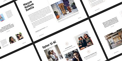  Collage of presentation design templates for Adobe InDesign