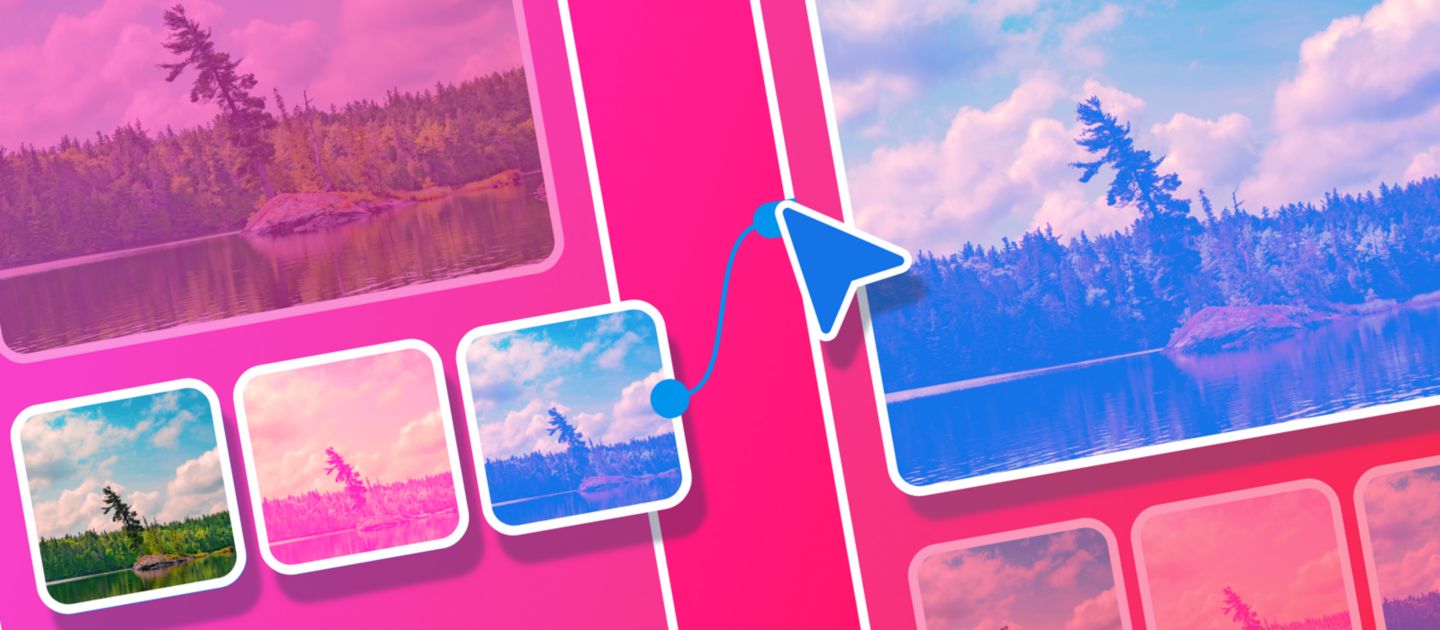 Prototyping an interactive photo app design in Adobe XD.